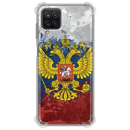 Дизайнерский силиконовый с усиленными углами чехол для Samsung Galaxy A12 Российский флаг дизайнерский силиконовый чехол для samsung galaxy s8 plus российский флаг