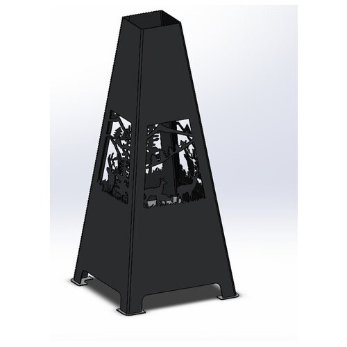 Уличный костровый камин Тайга с дверцей 140/60/4