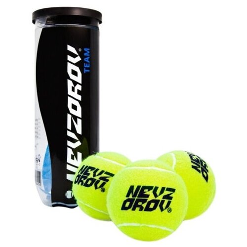 Мячи для большого тенниса Nevzorov Team, 3 шт, 45% шерсть валик nevzorov team 33х14cm light blue nd 4621