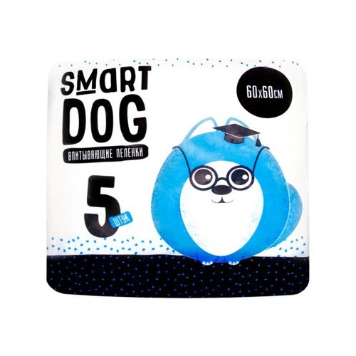 Smart Dog Впитывающие пеленки для собак 60*60, 5 шт, 0,1 кг