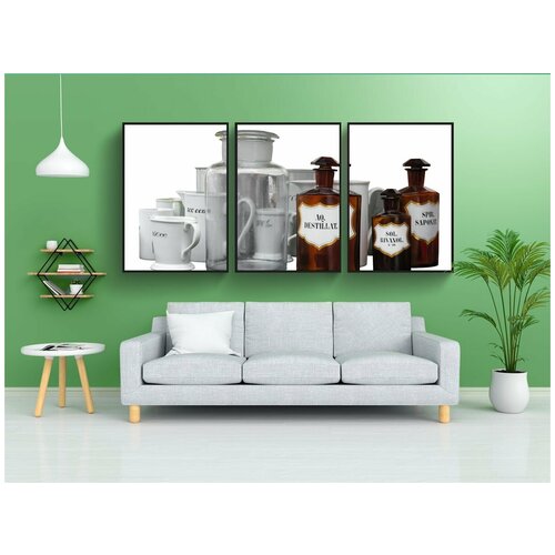 фото Набор модулных постеров для интерьера "аптека, лаборатория, здоровье" 60x90 см. в тубусе, без рамки lotsprints