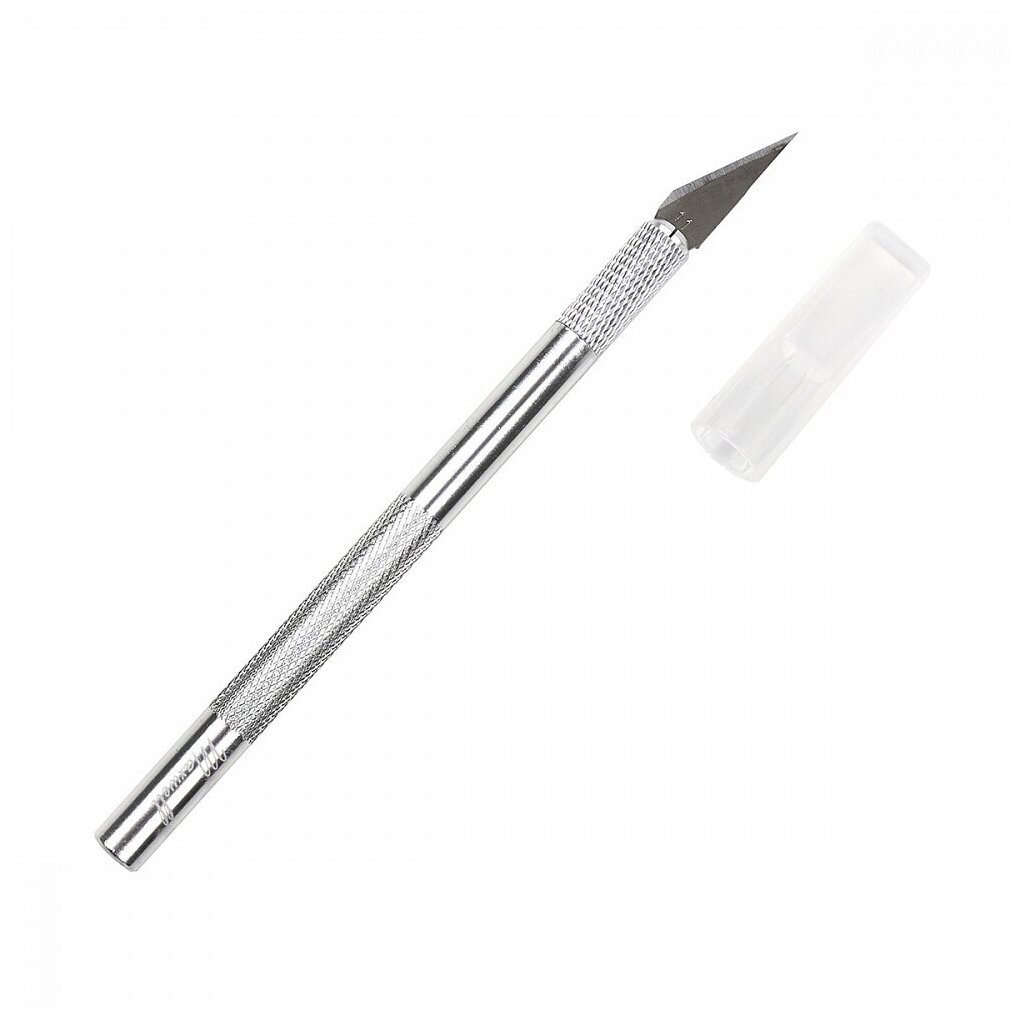 Макетный нож Maxwell цанговый, алюминий, с лезвием, цвет серебро (TBY. FC-01)