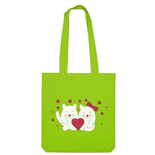 Сумка шоппер Us Basic, зеленый сумка влюбленные котики серый