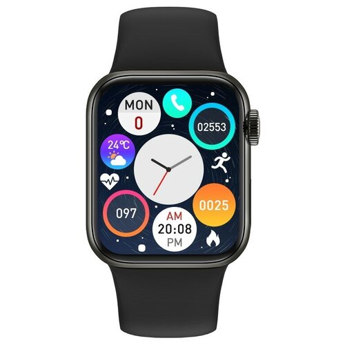 Cмарт часы PALEOHORA P7 PRO 45мм Full touch LED экран Беспроводная зарядка Прием звонков Мониторинг сна Тонометр Пульсоксиметр ЭКГ Черный 239900₽