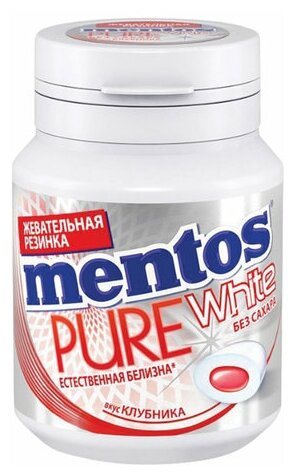 Жевательная резинка Mentos Pure White Клубника, 2шт по 54г - фотография № 3