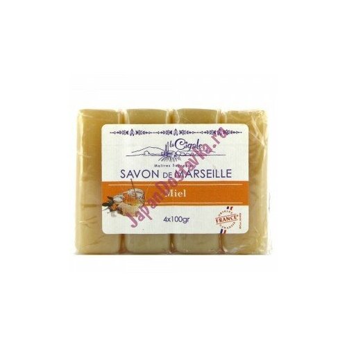 Мыло марсельское с медом Savon de Marseille Miel, LA CIGALE 4 х 100 г