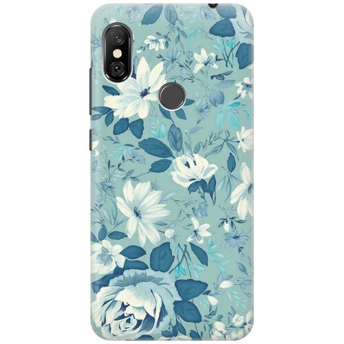 фото Re:paчехол - накладка artcolor для xiaomi redmi note 6 pro с принтом "цветы на голубом"