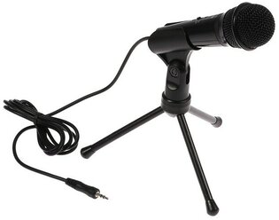 Микрофон Ritmix RDM-120, 30 дБ, 2.2 кОм, разъём 3.5 мм, кабель 1.8 м, черный
