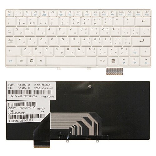 Клавиатура для ноутбука LENOVO IdeaPad S9 белая 1150₽