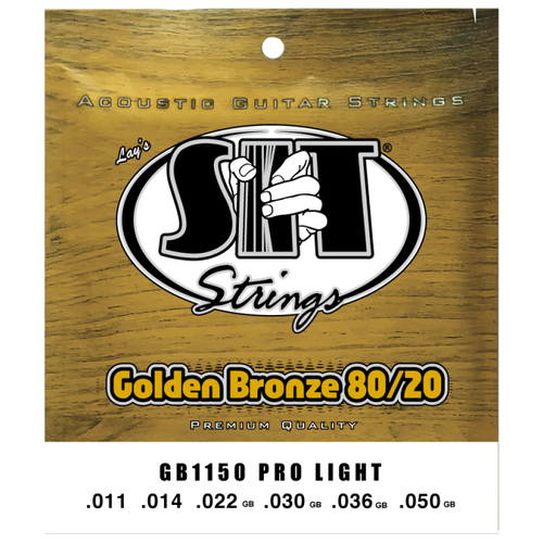 Sit Gb1150 - Струны для акустической гитары, Golden Bronze Pro Light 80/20, 11-50 струны для акустической гитары sit c p1047