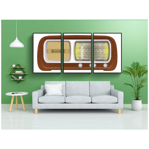 фото Набор модулных постеров для интерьера "радио, винтаж, аудио" 60x90 см. в тубусе, без рамки lotsprints