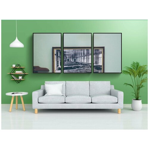 фото Набор модулных постеров для интерьера "винтаж, стол письменный, правитель" 60x90 см. в тубусе, без рамки lotsprints