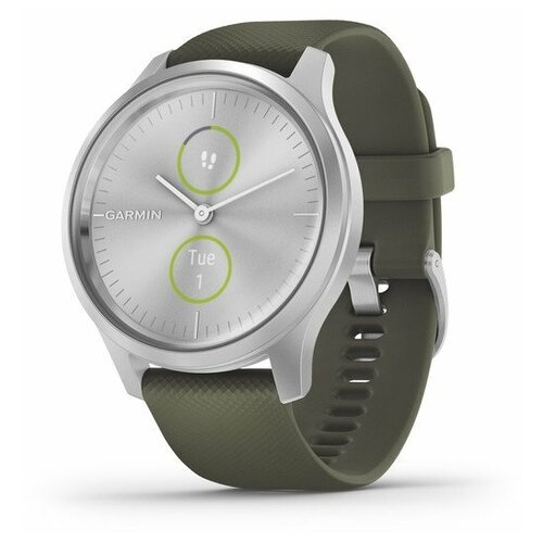 Умные часы Garmin vivomove Style серебристый с травяным силиконовым ремешком 4354000₽