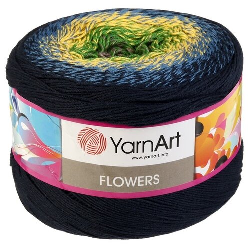 Пряжа YarnArt Flowers, 55 % хлопок, 250 г, 1000 м, 1 шт., 250