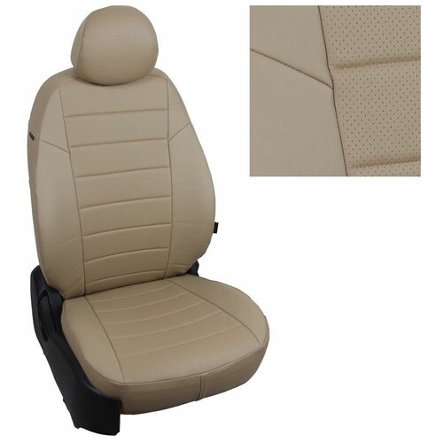 фото Чехлы mitsubishi lancer 9 2000-2017 экокожа бежевый автопилот mi-ln-ln9s-tbtb-e