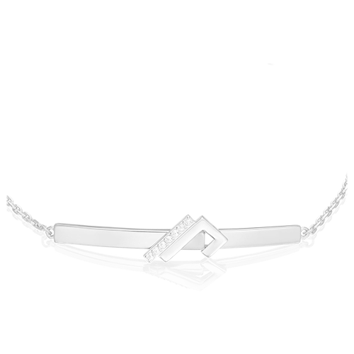 PLATINA jewelry Браслет из белого золота 585 пробы с фианитом 05-0765-00-401-1120, размер 16-20