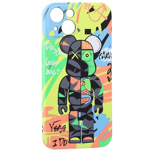 фото Чехол для iphone 13 (6.1") силикон luxo 0.8мм с флуоресцентным рисунком kaws j86