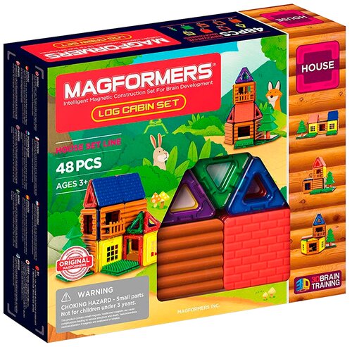 Конструктор MAGFORMERS House 705006 Домик из бревен, 48 дет.