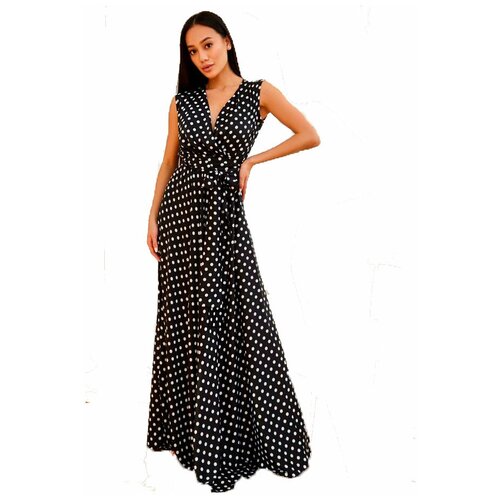 фото Платье женское "таис" 46-48р длинное повседневное черное вечернее шелковое millenasharm