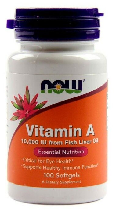 NOW Vitamin A 10.000 IU, 100 капс.