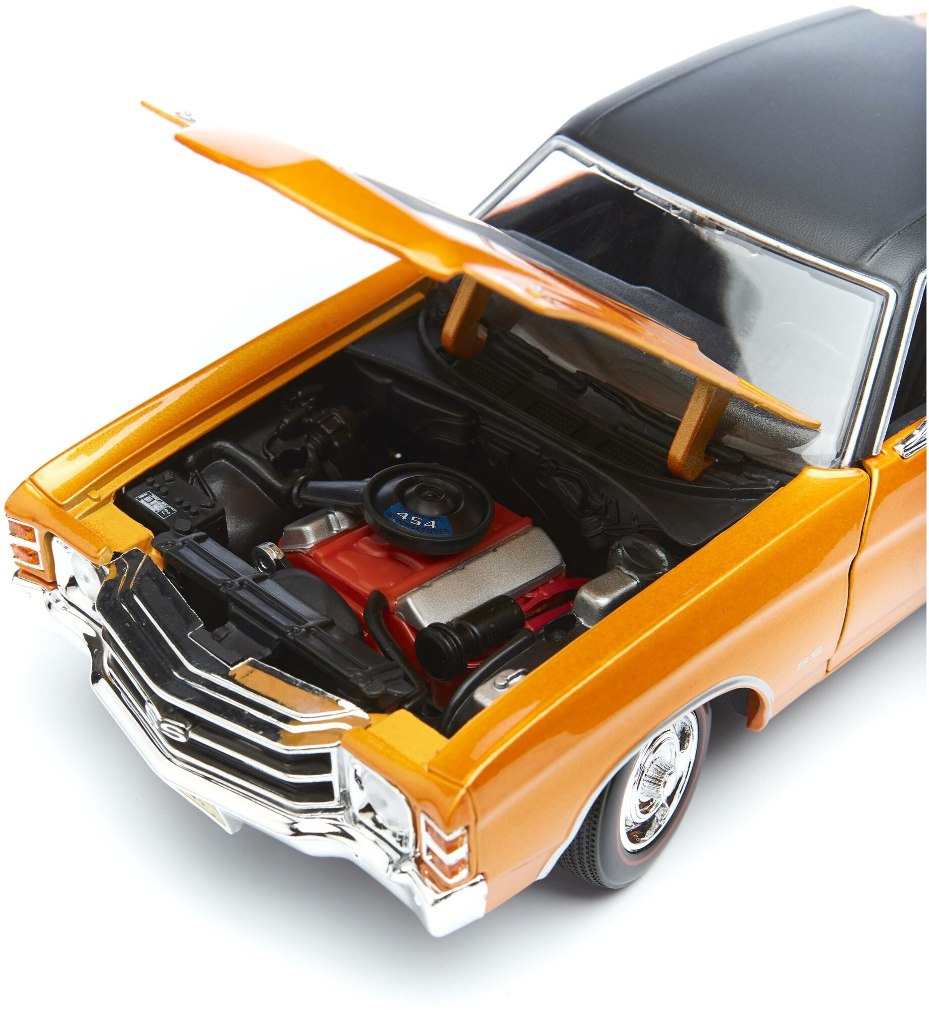 Maisto Машинка Chevrolet Chevelle Sport Coupe 1971, 1:18 оранжевая - фото №6