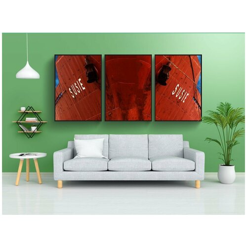 фото Набор модулных постеров для интерьера "корабль, порт, город" 60x90 см. в тубусе, без рамки lotsprints