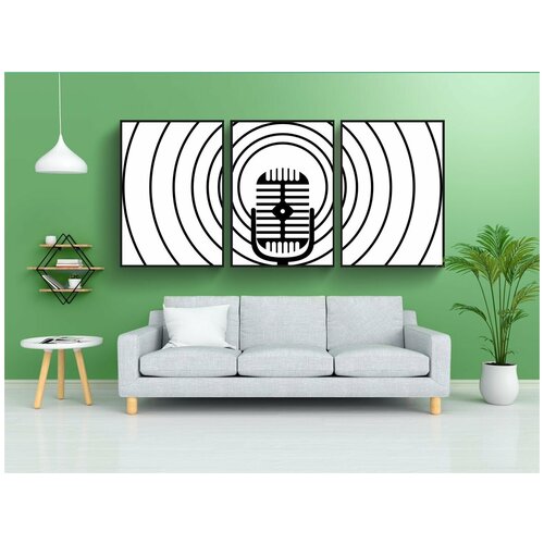 фото Набор модулных постеров для интерьера "mic, аудио, звук" 60x90 см. в тубусе, без рамки lotsprints