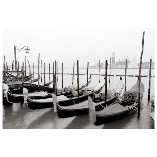 фото Постер на холсте лодки у причала (boats moored) 90см. x 60см. твой постер