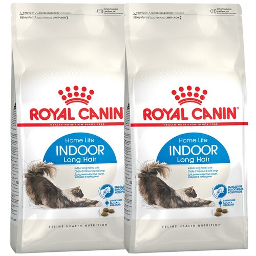 ROYAL CANIN INDOOR LONG HAIR для взрослых кошек живущих дома для вывода шерсти (10 + 10 кг) royal canin hair