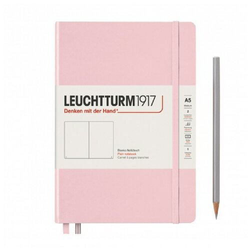 Блокнот Leuchtturm Medium A5 125л без линовки твердая обложка Розовый