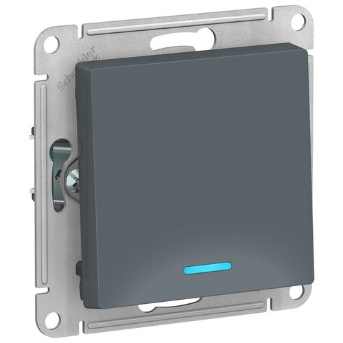 Выключатель одноклавишный с подсветкой Systeme Electric Atlas Design, на винтах, грифель