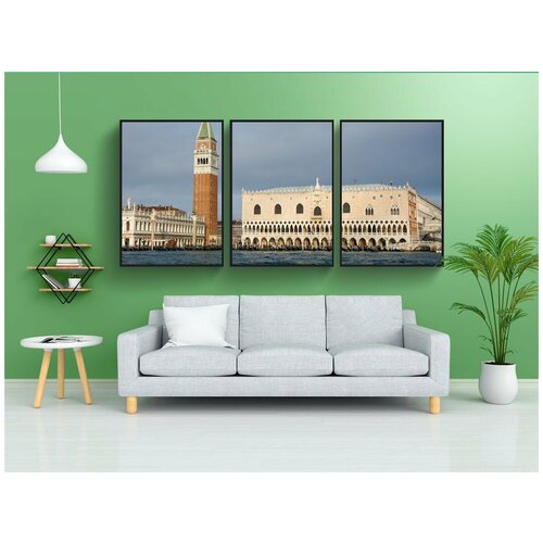 фото Набор модулных постеров для интерьера "дворец дожей, венеция, церковь" 60x90 см. в тубусе, без рамки lotsprints
