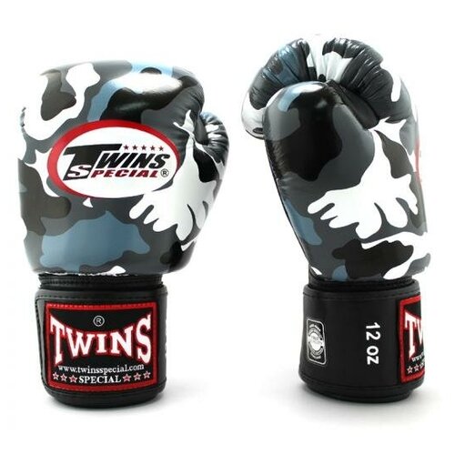 Боксерские перчатки Twins fbgvl3-AR fancy boxing gloves серые 12 унций