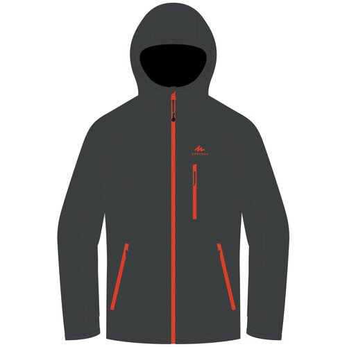 фото Куртка софтшелл для походов для детей 7–15 лет черная mh550 quechua размер: 10-11 лет (141-150 см) х декатлон decathlon