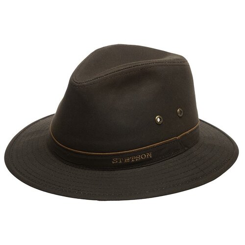 фото Шляпа федора stetson, хлопок, размер 63, коричневый