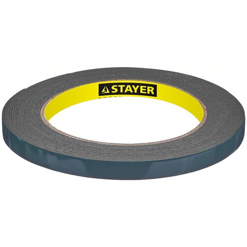 STAYER 9 мм, 5 м черная, на вспененной основе, Двухсторонняя клейкая лента, PROFESSIONAL (12233-09-05)