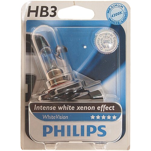 Лампа Hb3 (9005) 12v 60w P20d Whitevision (Блистер) Philips арт. 9005WHVB1