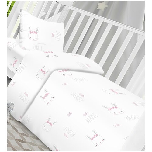 Простыня на резинке детская 60х120х10 бязь Кот Баюн 100% хлопок Кролик