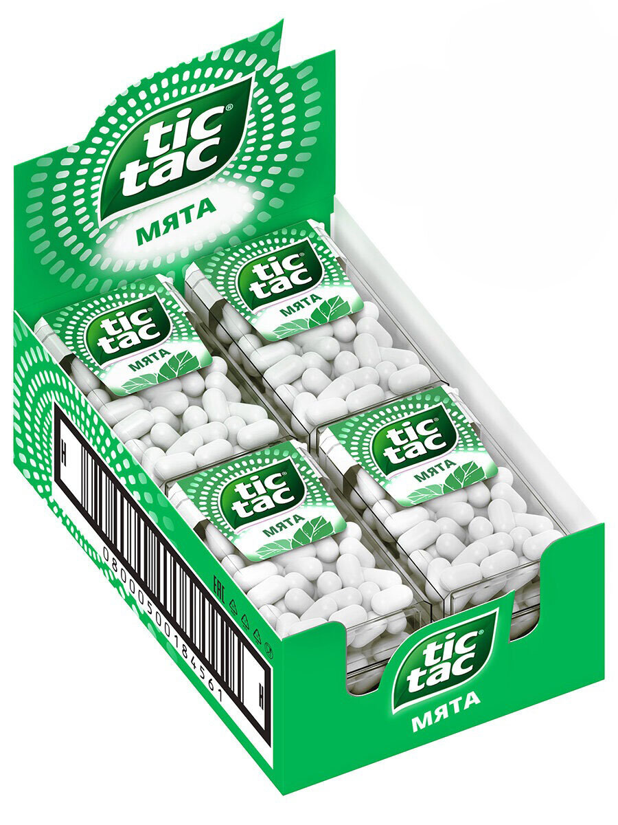 Освежающее Драже Tic Tac со вкусом мяты  16 г  12 уп 