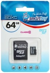 Карта памяти Smartbuy microSDXC Class 10 (10/10MB/s) 64GB + ADP
