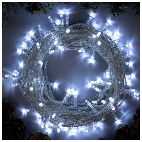 Гирлянда Luazon Lighting Нить 3556780, 1 шт. в наборе, 10 м, 100 ламп, белый белый, фиолетовый, бесцветный, комбинированный
