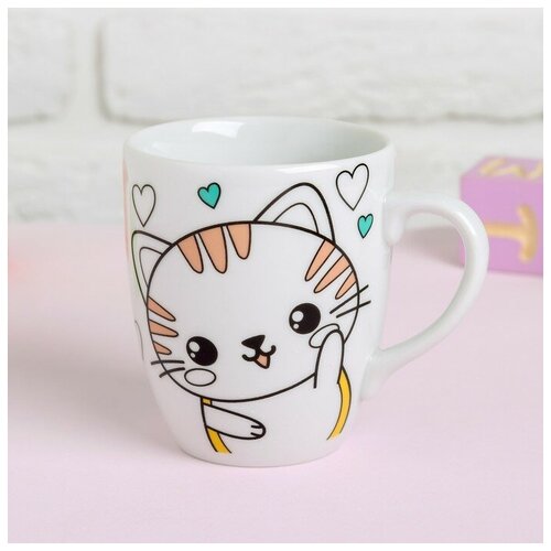 фото Школа талантов роспись кружки красками - частичное заполнение «милый котёнок