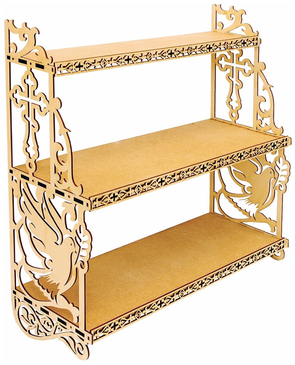 фото Полка 3-ярусная прямая для икон