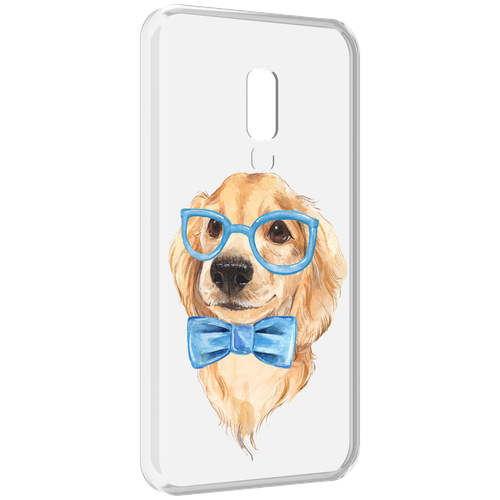 Чехол MyPads Собака интеллигент для Meizu 15 задняя-панель-накладка-бампер