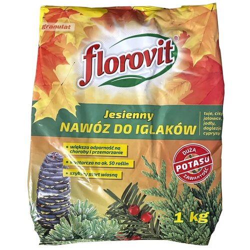 Florovit удобрение гранулированное для хвойных растений, осеннее, мягкая упаковка, 1 кг