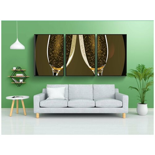 фото Набор модулных постеров для интерьера "бокалы для вина, вино, алкоголь" 60x90 см. в тубусе, без рамки lotsprints