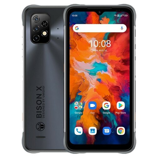 смартфон umidigi bison gt2 pro 5g повышенной яркости цп 900 ip68 и ip69k экран 6 5 дюйма fhd фотосессия 90 гц камера 64 мп аккумулятор 6150 мач Смартфон UMIDIGI Bison X10 4/64 ГБ, Dual nano SIM, серый