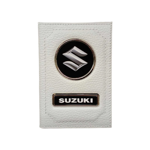 Обложка для автодокументов и паспорта Suzuki (сузуки) кожаная флотер