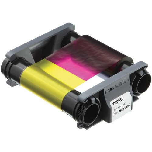 Цветная лента CBGR0100C YMCKO на 100 отпечатков для принтеров Evolis Badgy100 и Badgy200