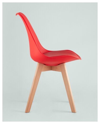 Комплект стульев для кухни 2 шт FRANKFURT, красный, дер. ножки - фотография № 8